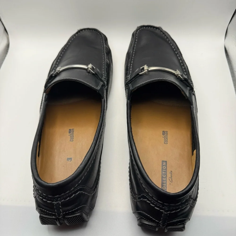 Clark’s Men's Black Leather Loafers Slip-On Dress‎ Loafers Black Size 11.5